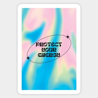 Protect Your Energy Colorful Neon Gradient Aura Sticker